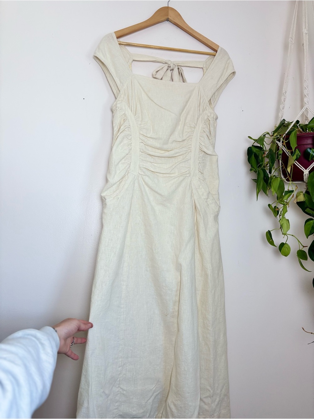 Free People Cartagena Cotton-Linen Dress In Ivory - Picture 4 of 11